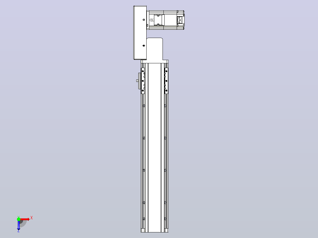 皮带直线轴半封闭可选导轨TPA-HNB-85D-90-L350-MR-C-P20-N3俯视图