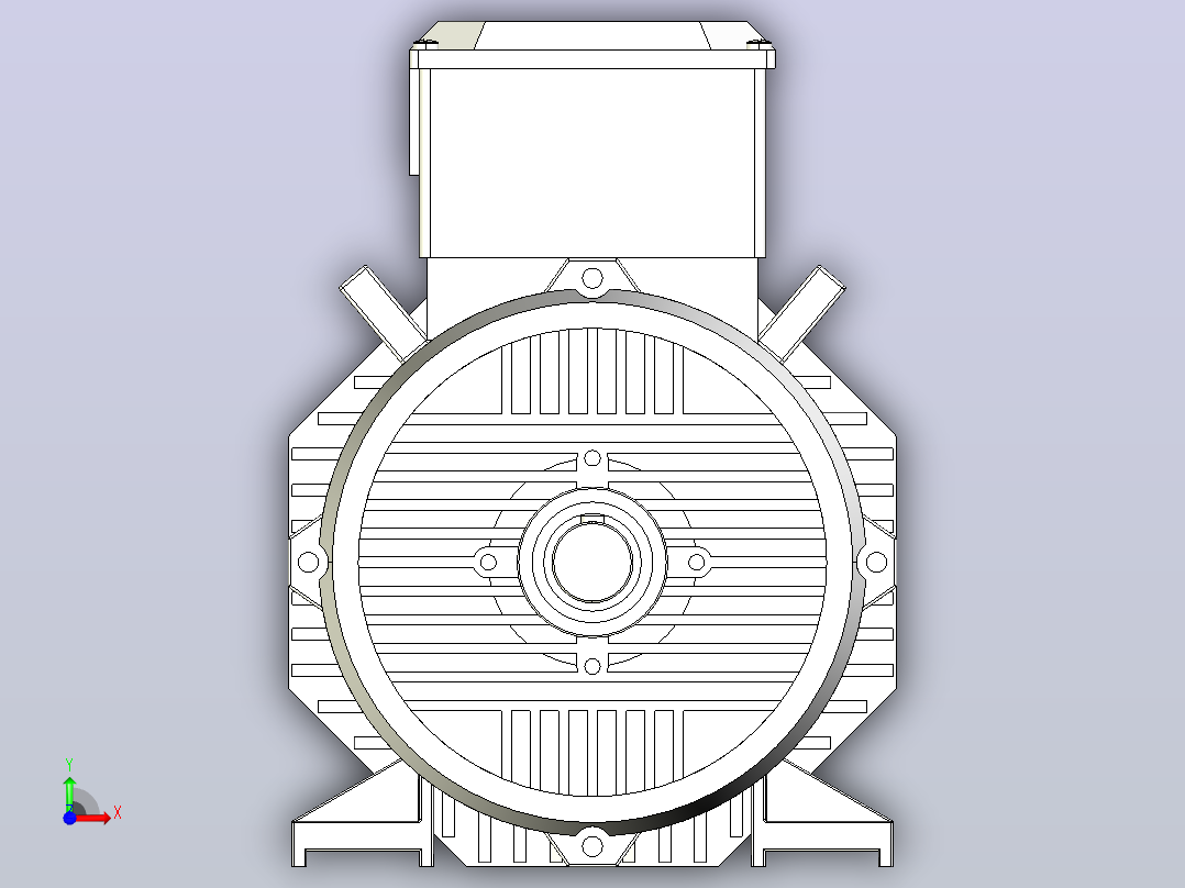 IM B3 H80-180(YE2、YE3)通用电机[YE2-180L-4-B3]前视图