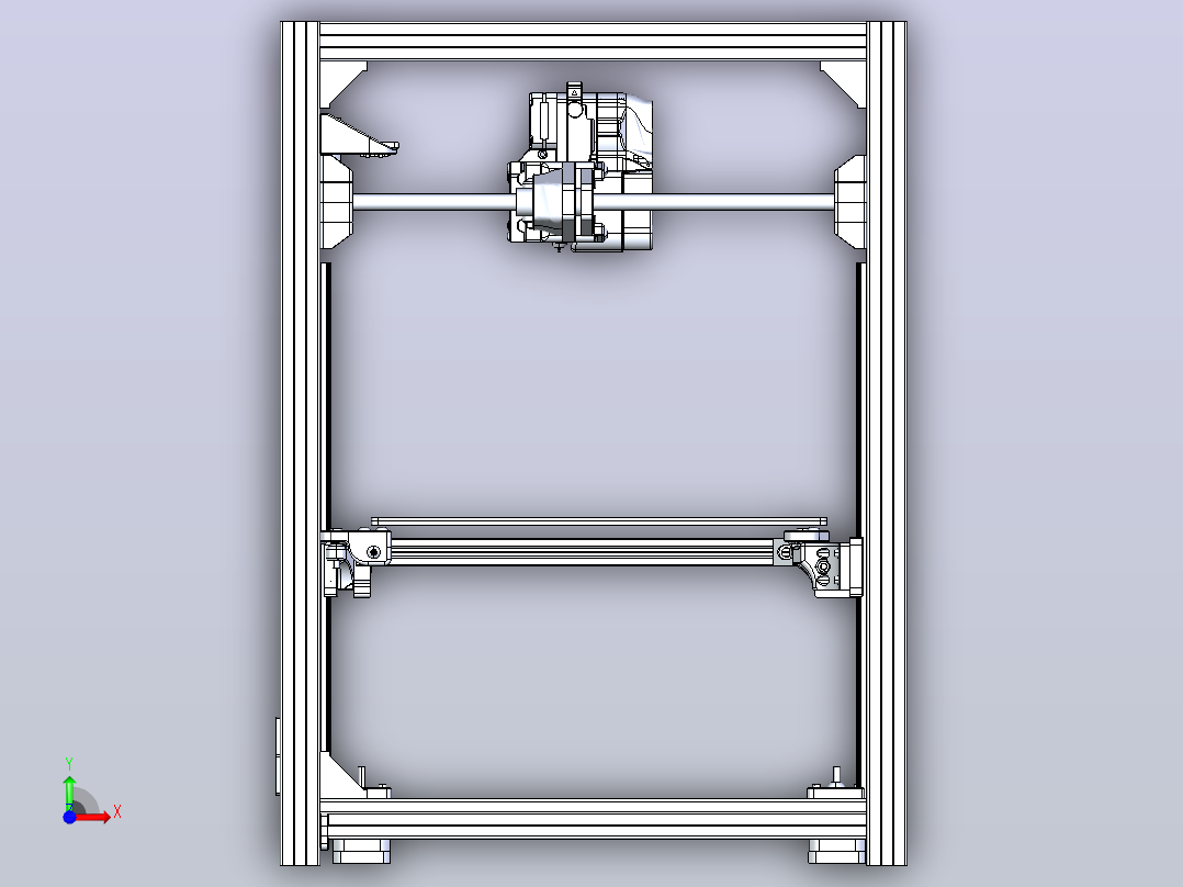 3D打印机，挤出机是带40×40×20断热风扇(印刷PLA时不堵塞喷嘴)的后燃器，内部装有BLtouch前视图