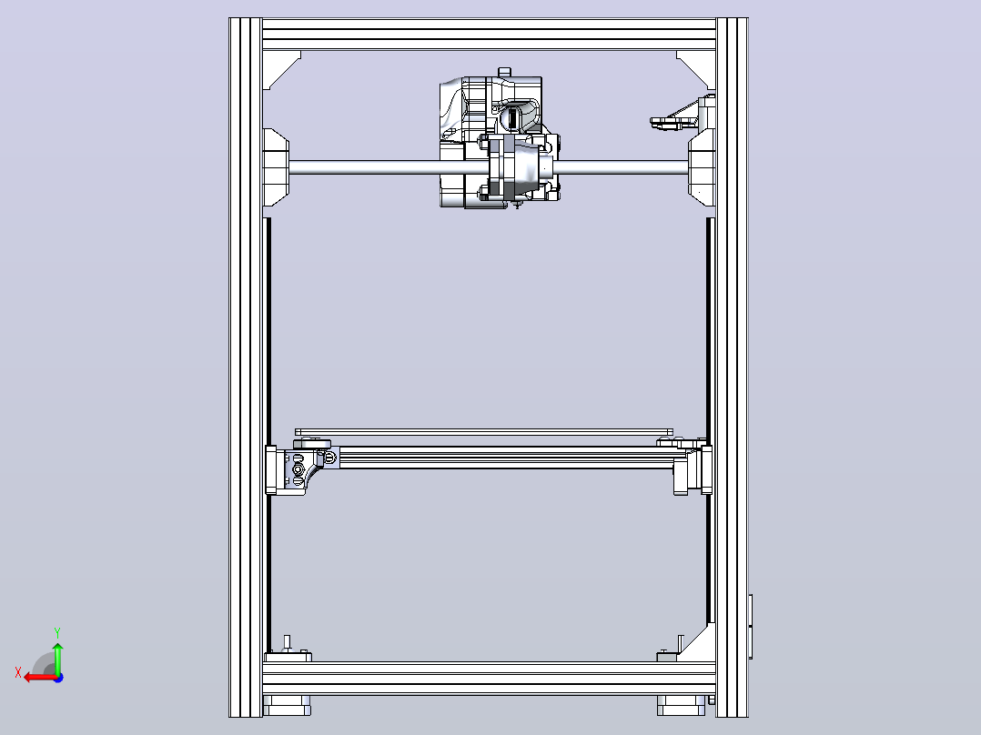 3D打印机，挤出机是带40×40×20断热风扇(印刷PLA时不堵塞喷嘴)的后燃器，内部装有BLtouch后视图