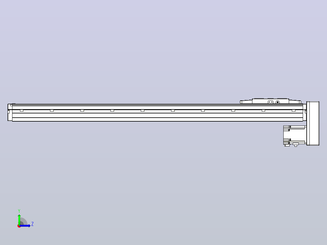 滚珠丝杠直线轴内置导轨TPA-GCR-120-1610C-L750-MP-M40-N3左视图