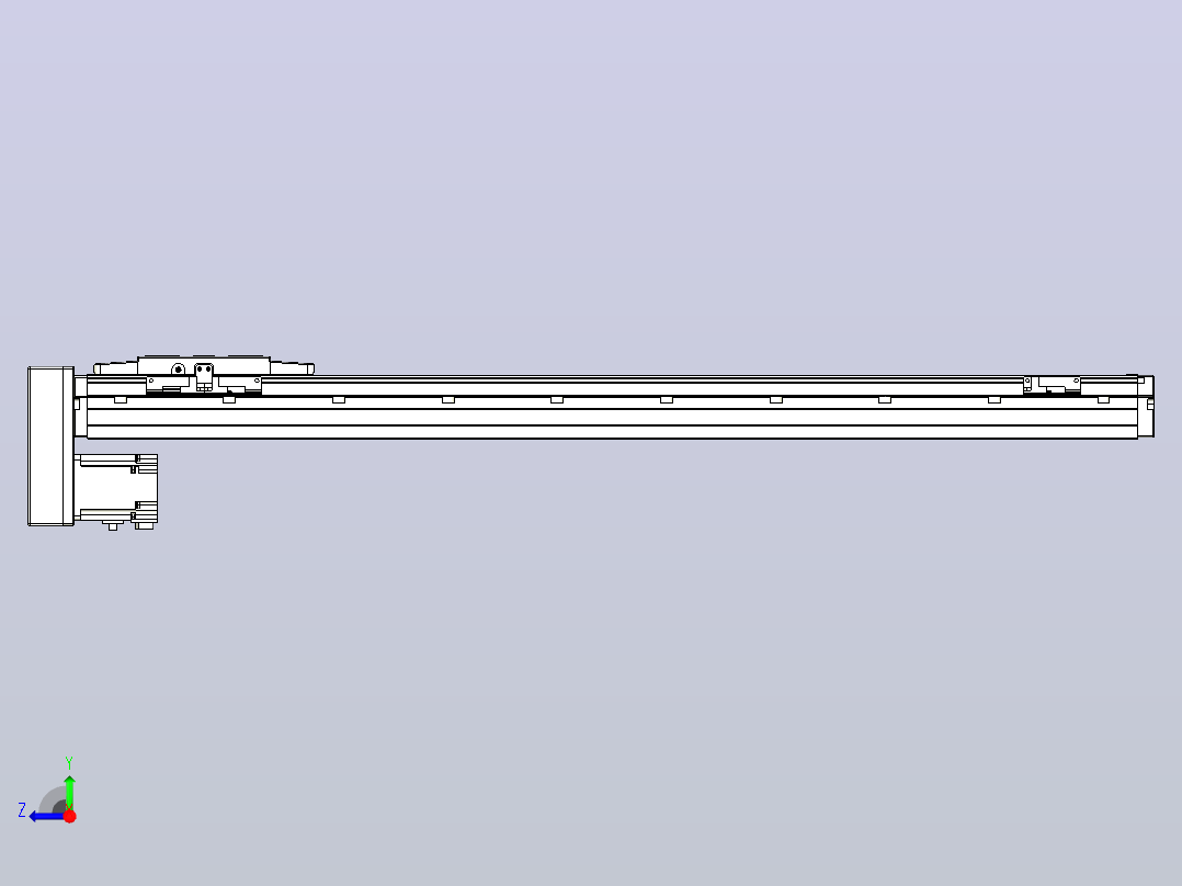 滚珠丝杠直线轴内置导轨TPA-GCR-120-1610C-L750-MP-M40-N3右视图