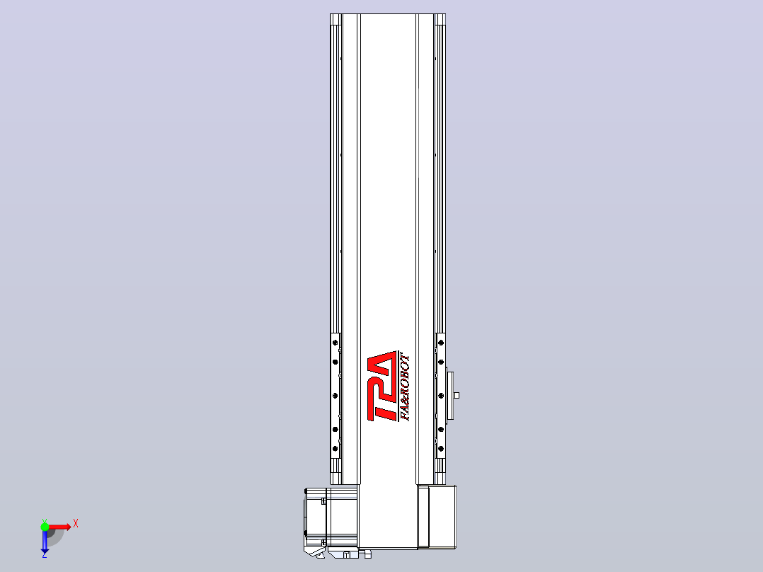 皮带直线轴半封闭可选导轨TPA-HNB-120D-110-L250-RP-Y-P40-N3俯视图
