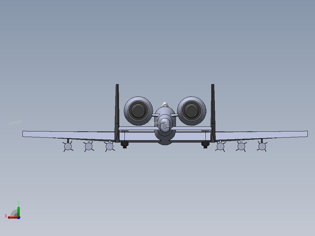 A-10“雷电”战机后视图