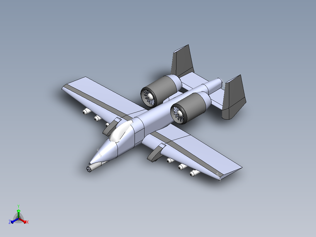 A-10“雷电”战机正等轴测图