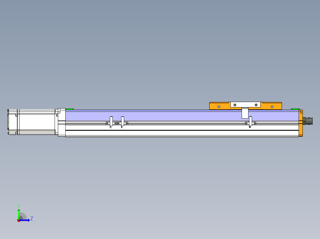 ACH12-300-BC-200W伺服电机ACH12 螺杆驱动直线滑台模组左视图