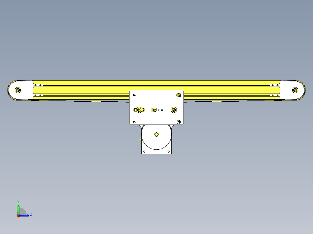 使用铝合金型材的紧凑型皮带输送机左视图