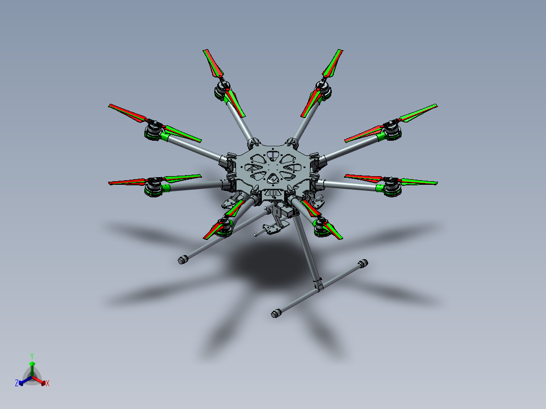 B14-大疆 DJI_S1000 无人机正等轴测图