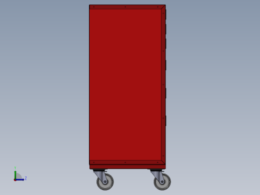 带轮子的工具箱-工具车左视缩略图
