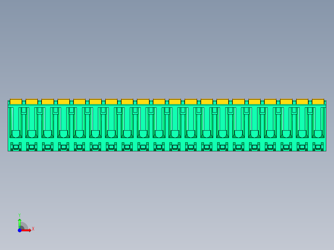 DEGSON 2EDG 系列 5.08mm 可插拔接线端子组-2EDGKDA-5.08-20P-14-00AH前视图