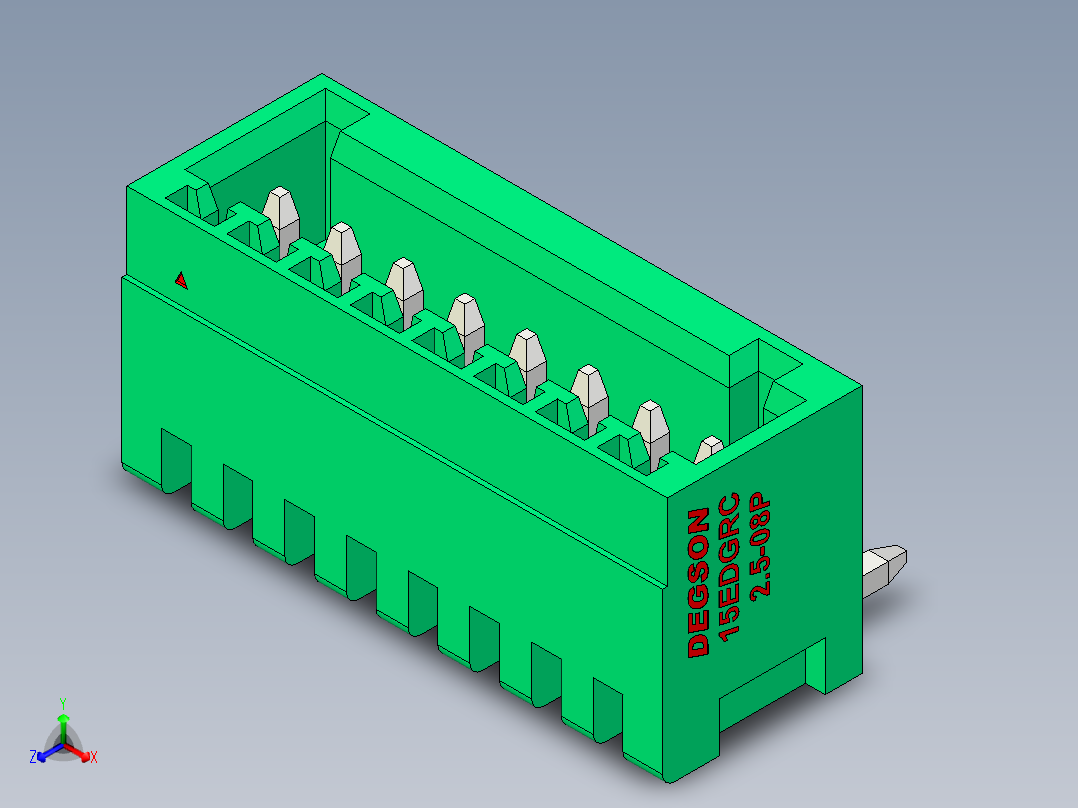 DEGSON 15EDG 系列 2.5mm 接线端子包-15EDGRC-2.5-08P-14-00AH主视图