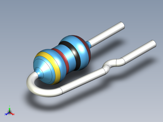 无源元件封装-RES-0.125W-V-MF正等轴测缩略图