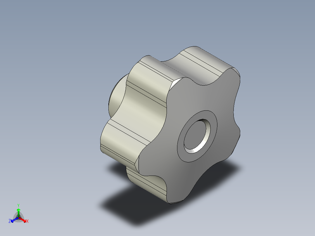 星型把手(軟膠被覆)VCT-SOFT-3D多系列多零件图纸模型主视图