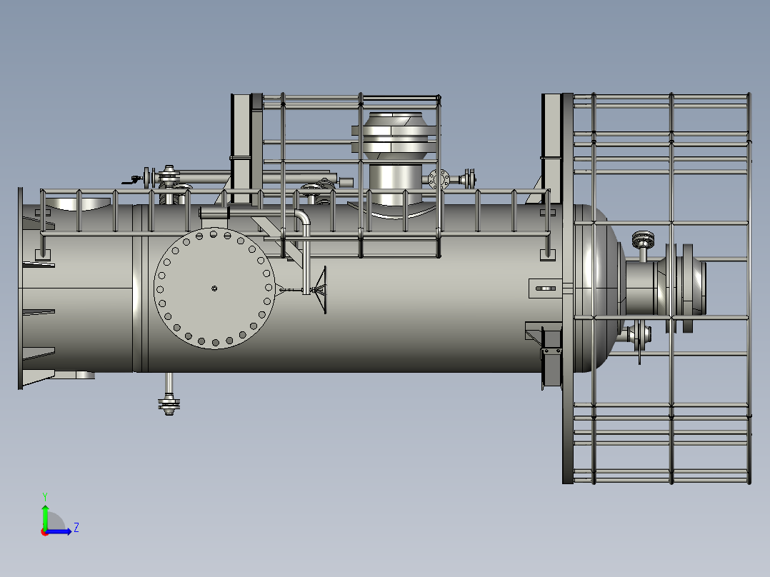 储罐分离器压力容器过滤器夯实罐左视图
