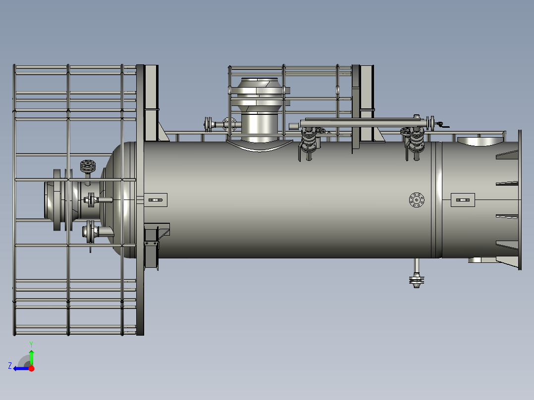 储罐分离器压力容器过滤器夯实罐右视图
