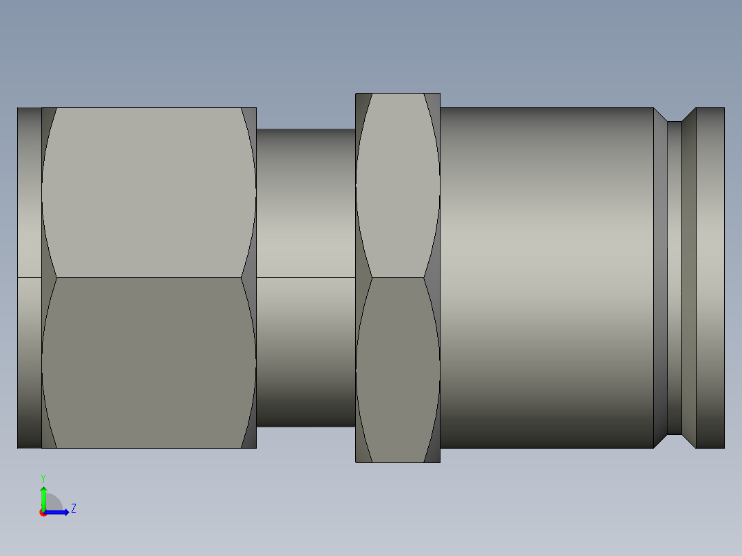 卡套式工业通用硬管接头24-16_trbu-s左视图