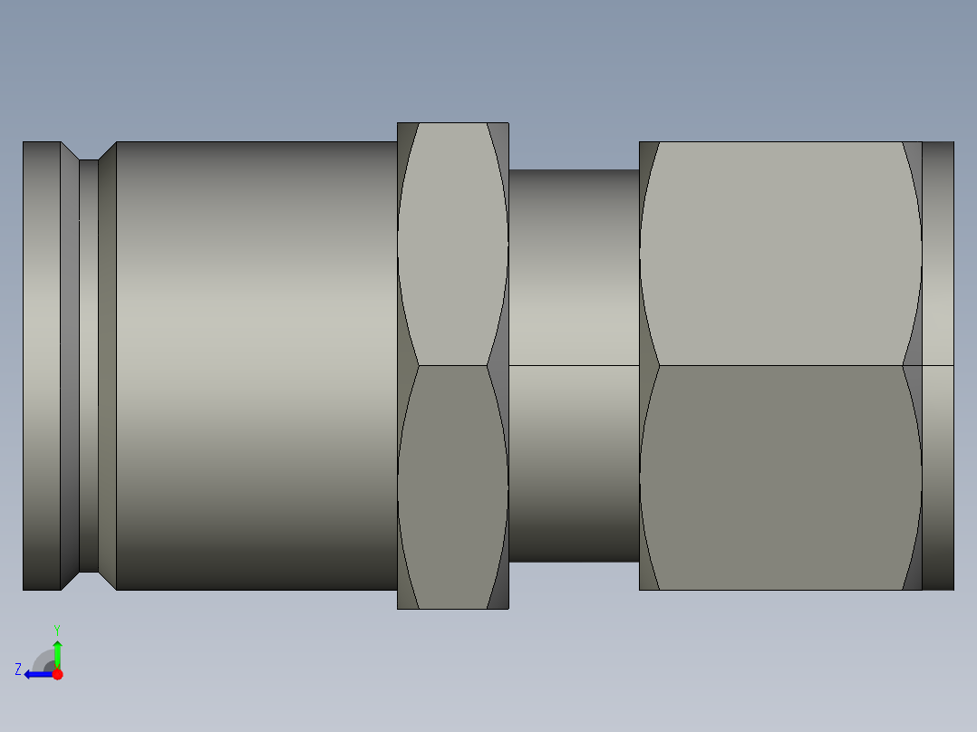 卡套式工业通用硬管接头24-16_trbu-s右视图