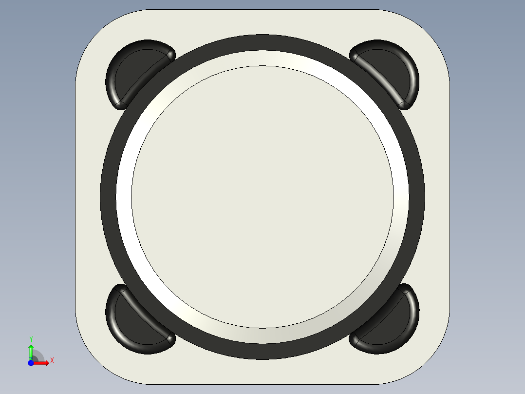 低成本屏蔽电感器，12 mm x 12 mm，带焊盘前视图