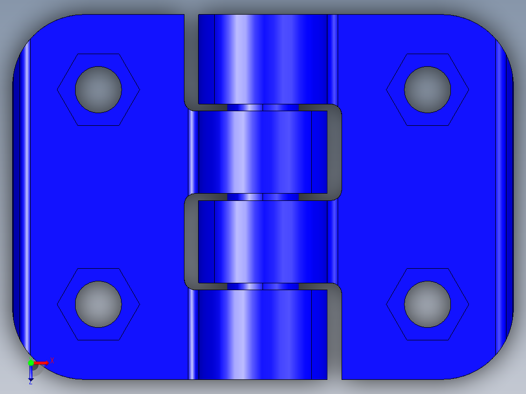 工程塑膠鉸鏈CFJ-3D多系列多零件图纸模型俯视图