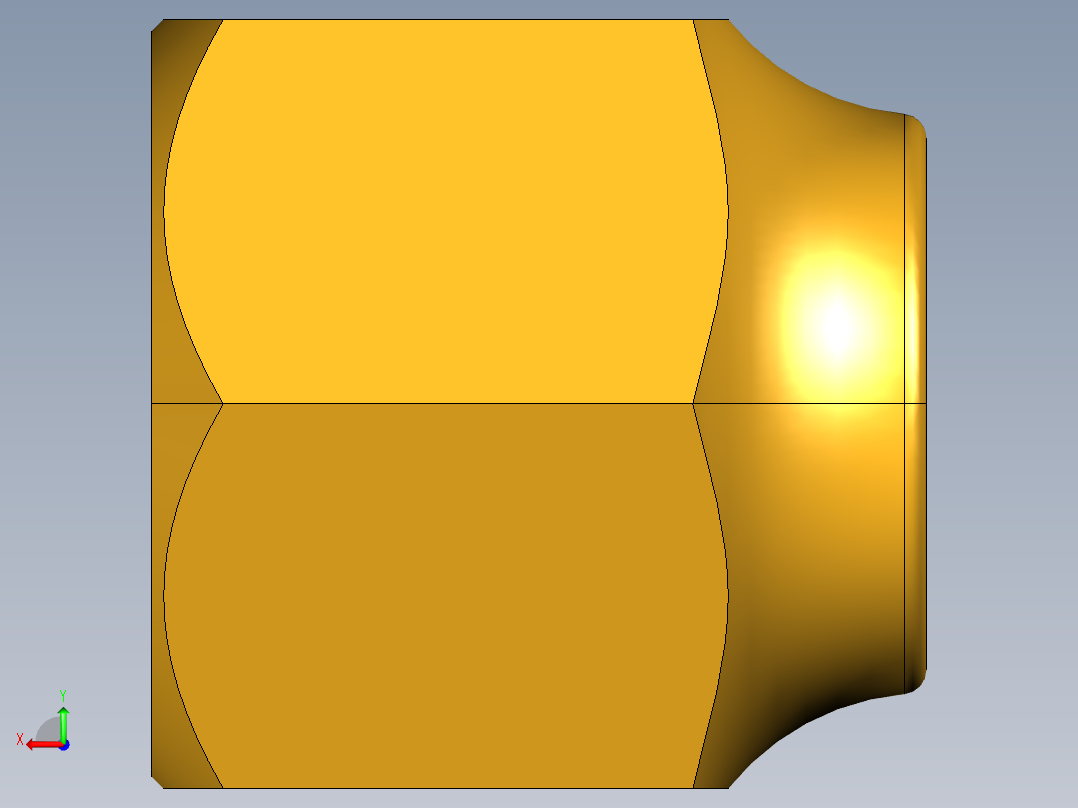 扩口式工业通用硬管接头Short Forged Nut 14FSX-4后视图