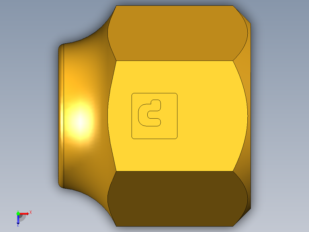 扩口式工业通用硬管接头Short Forged Nut 14FSX-4俯视图