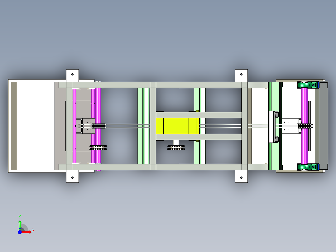 斗式提升机完整三维模型前视图