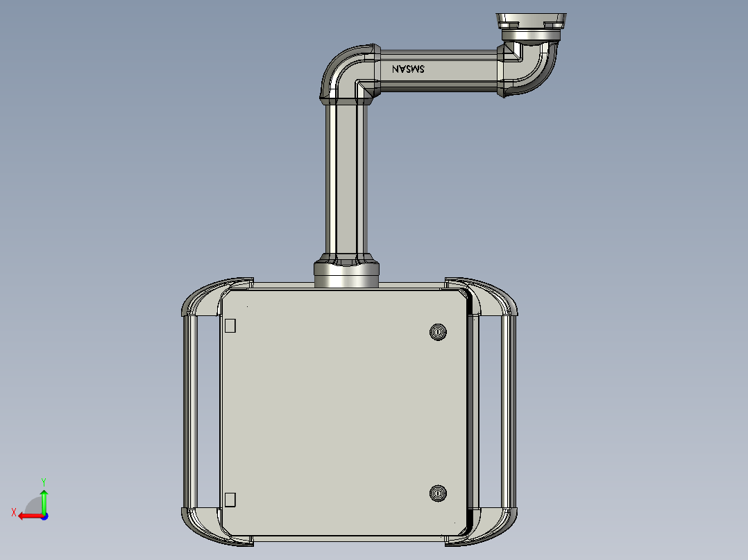 向上顶座+转角+箱体连接器+控制箱后视图