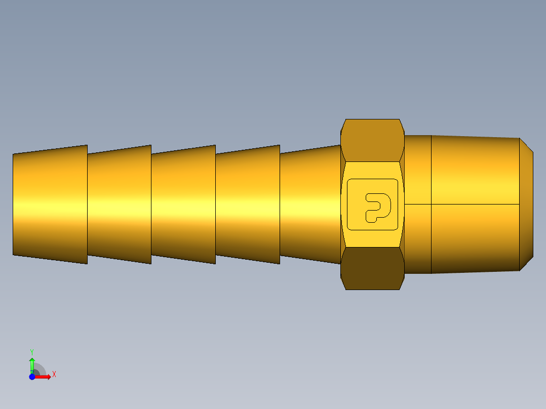 倒齿式工业管接头Hose Barb to Male Pipe 125HBL-5-2前视图