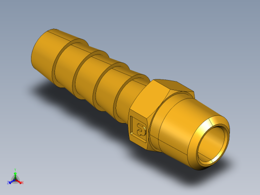 倒齿式工业管接头Hose Barb to Male Pipe 125HBL-5-2正等轴测缩略图