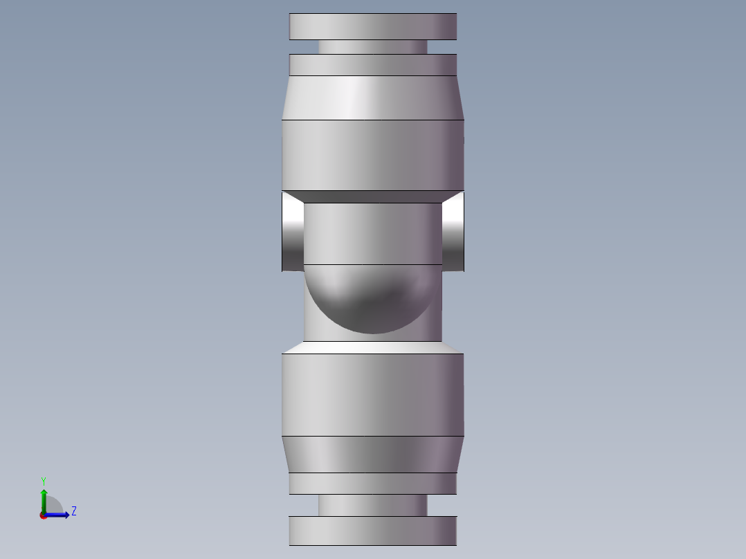 气动接头-Y型三通APYW6-4（6变4）左视图