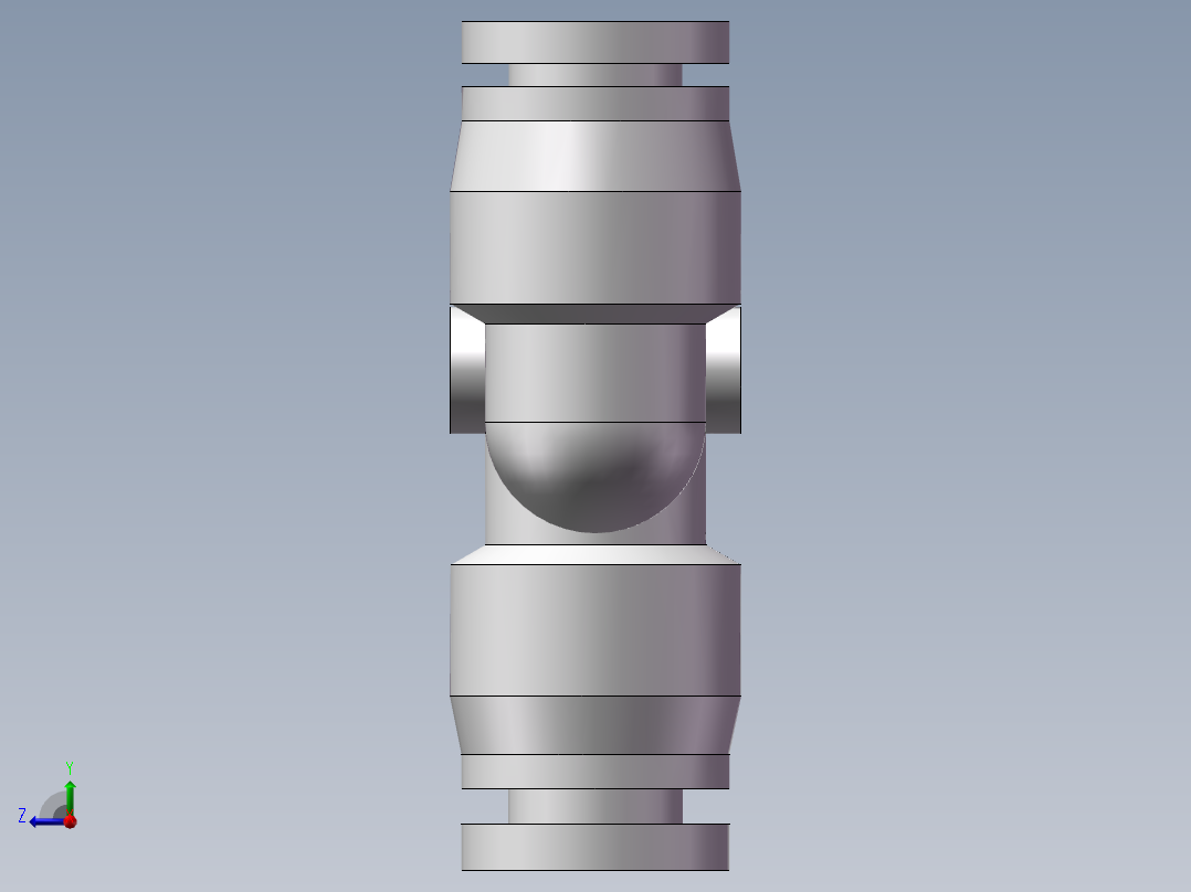 气动接头-Y型三通APYW6-4（6变4）右视图