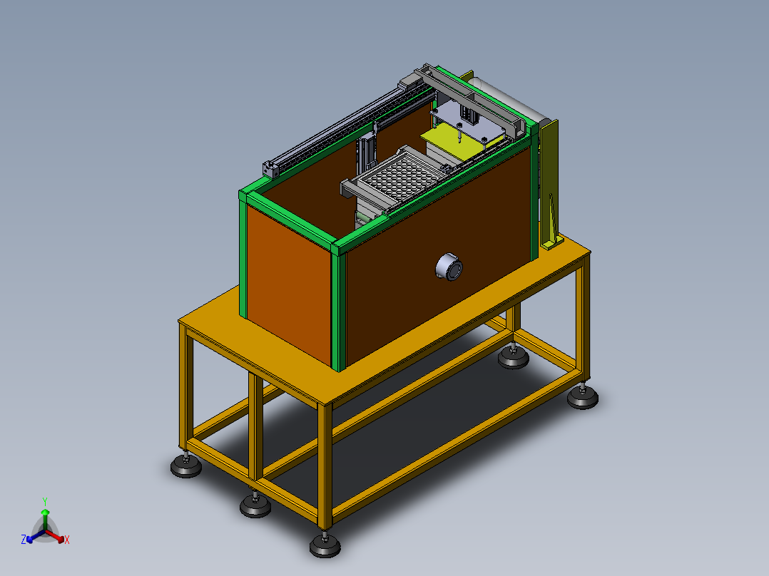 包装盒自动盖膜机sw18可编辑正等轴测图