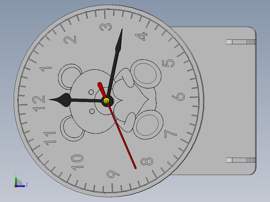 激光切割小熊钟表左视图