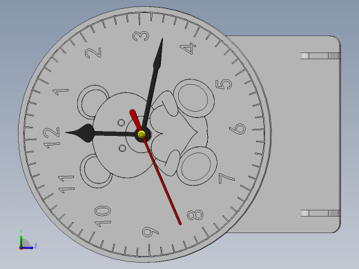 激光切割小熊钟表左视缩略图