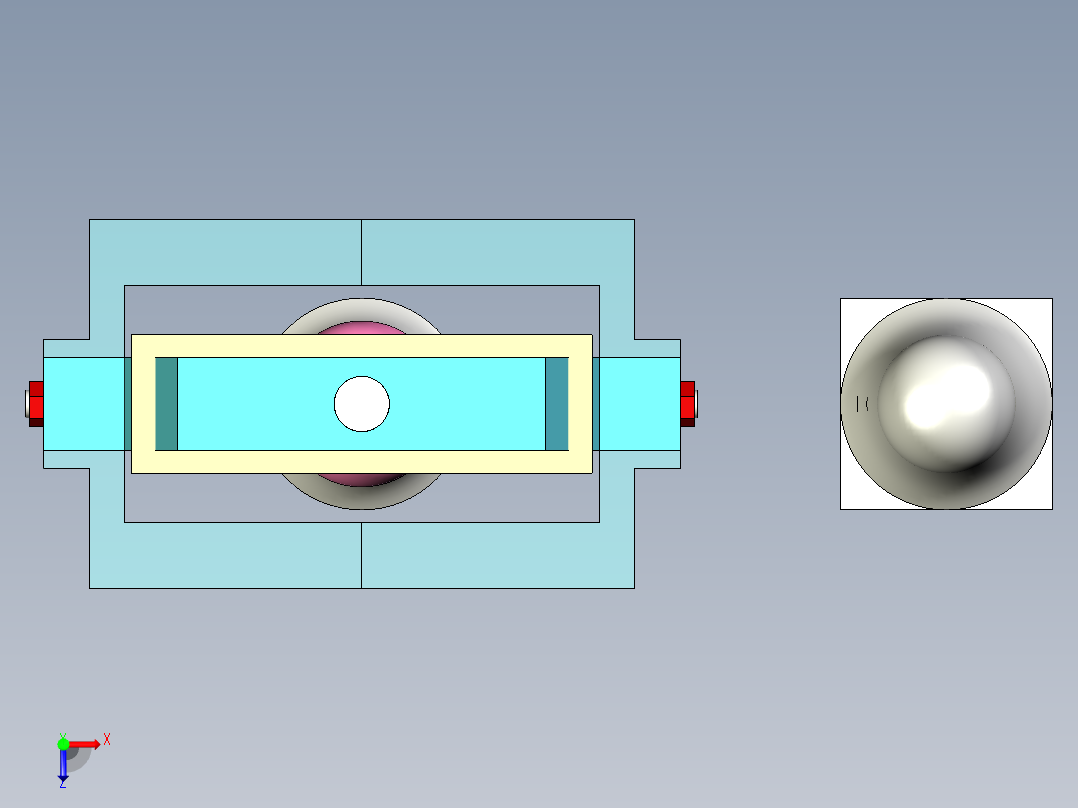 一种印章卡具俯视图
