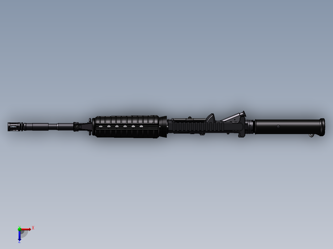 手枪左轮冲锋枪老式狙击步枪设计3D图纸ar-15-fire-control-group-full-auto-1 2 STP SW UG X_T俯视图