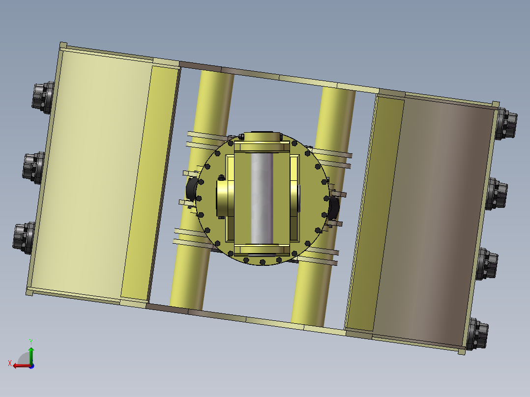 一款20吨级挖掘机使用贝型抓斗后视图