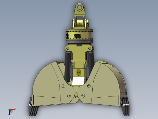 一款20吨级挖掘机使用贝型抓斗俯视缩略图