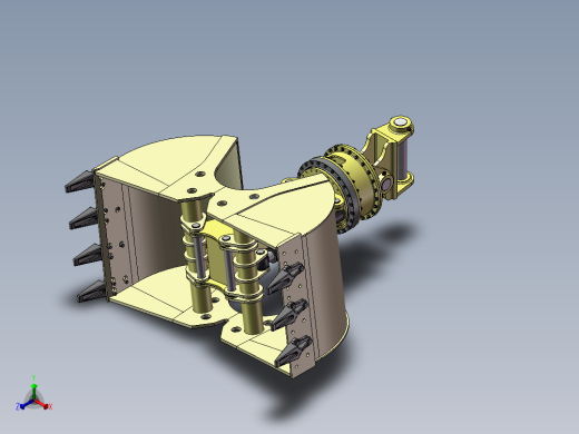 一款20吨级挖掘机使用贝型抓斗正等轴测缩略图