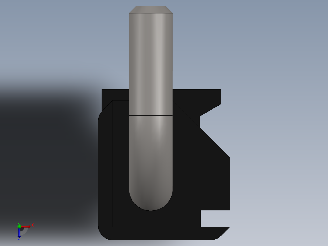 侧突出铰链横柱 HL003-1俯视图