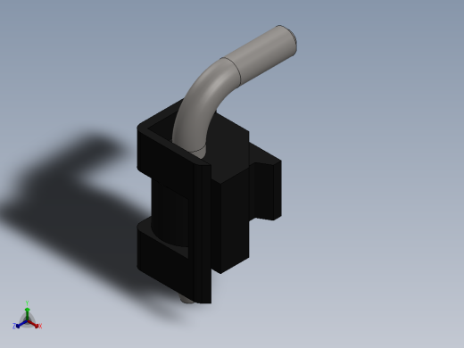 侧突出铰链横柱 HL003-1正等轴测缩略图