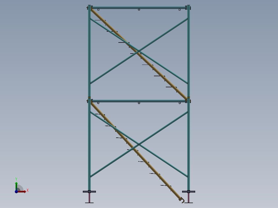 1.7米脚手架两层前视图