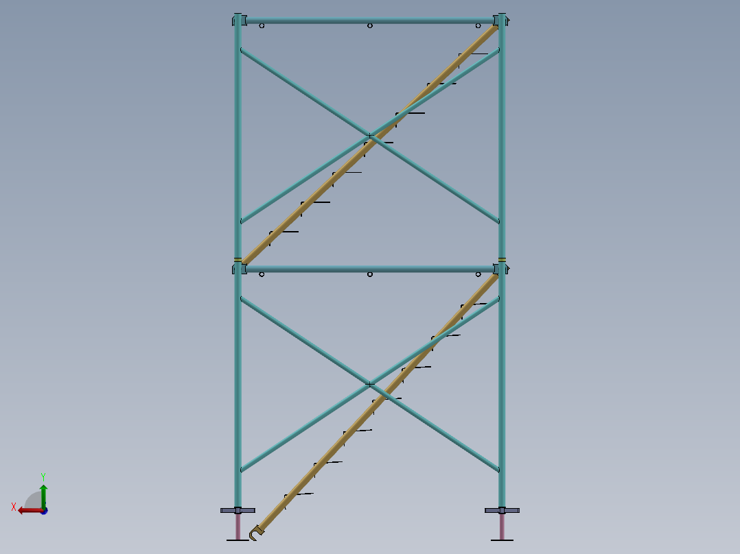 1.7米脚手架两层后视图