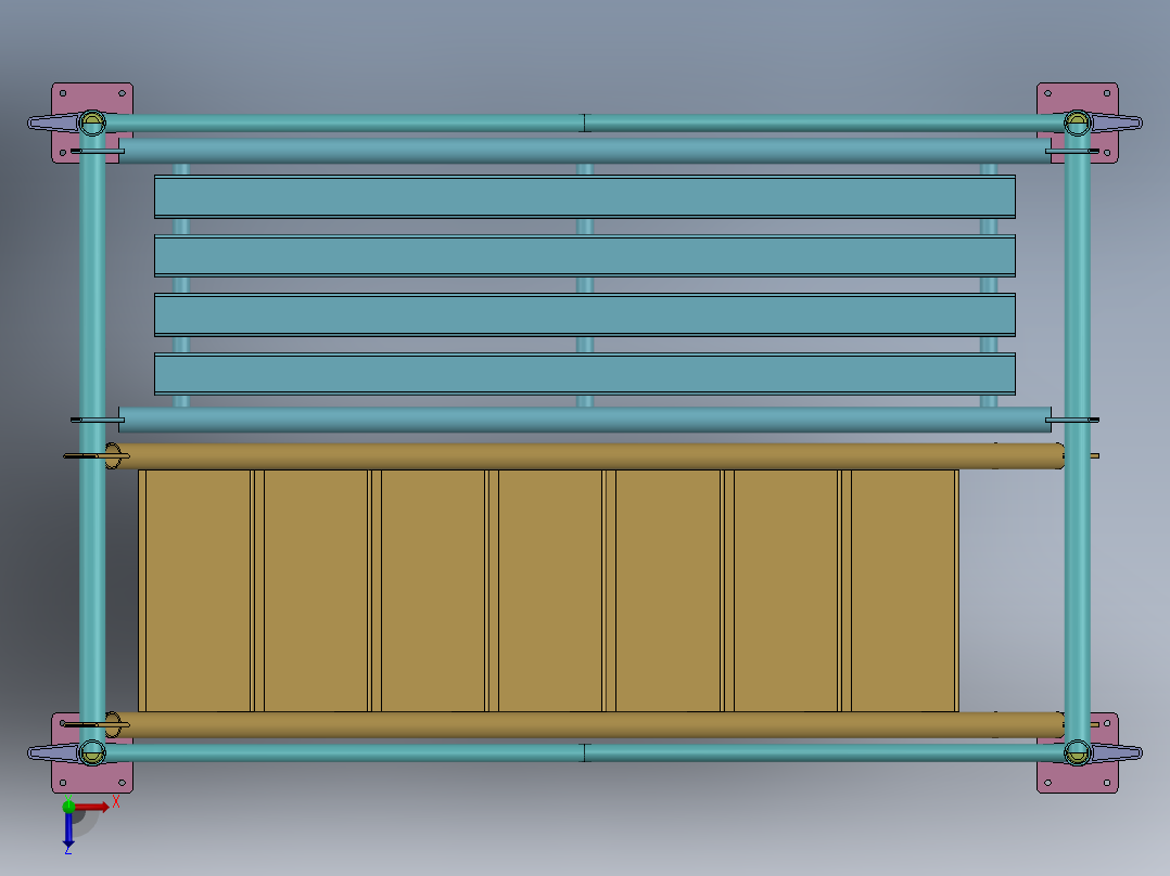 1.7米脚手架两层俯视图