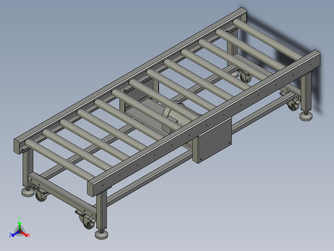 2米滚筒线正等轴测图