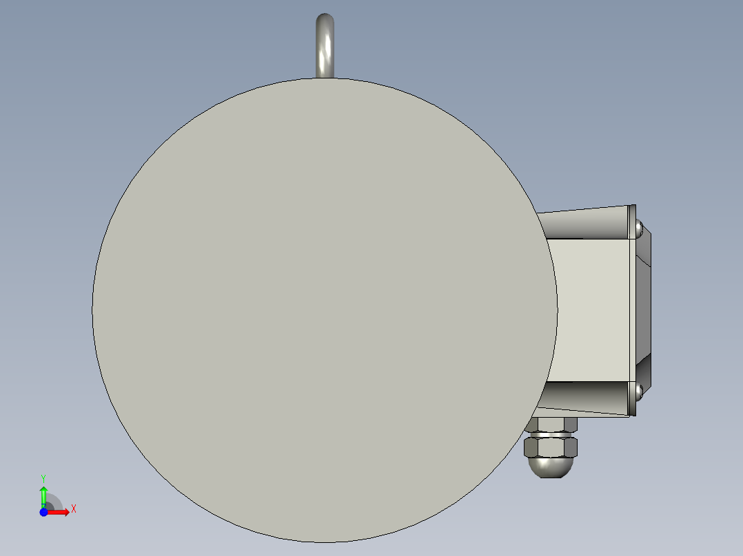 R97底脚轴伸式安装斜齿轮减速机R97-Y75-4P-1824-M1-0_电机前视图