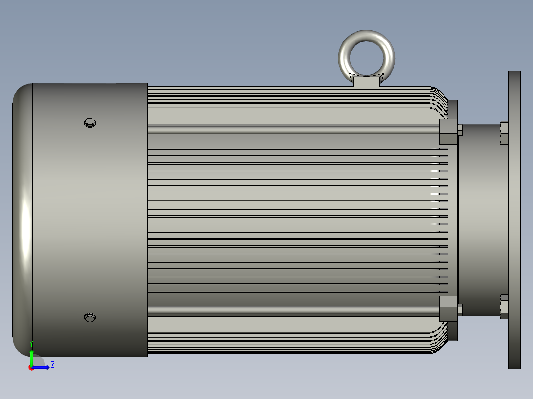 R97底脚轴伸式安装斜齿轮减速机R97-Y75-4P-1824-M1-0_电机左视图