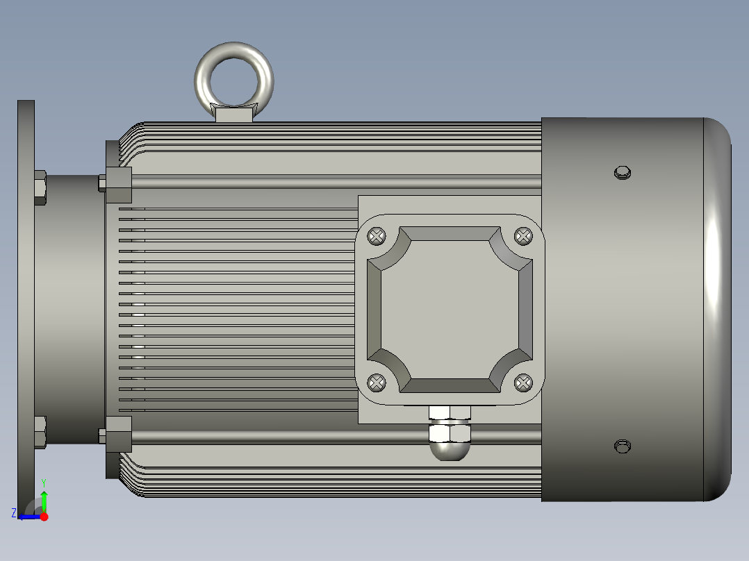 R97底脚轴伸式安装斜齿轮减速机R97-Y75-4P-1824-M1-0_电机右视图