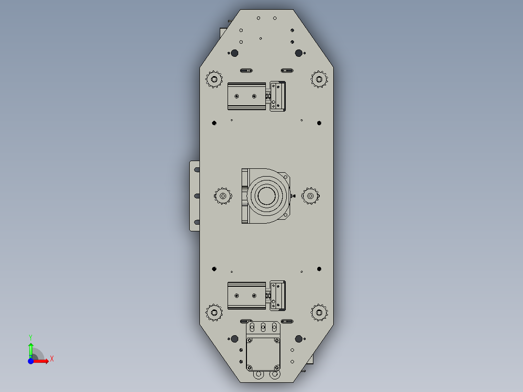 180度翻板机构前视图