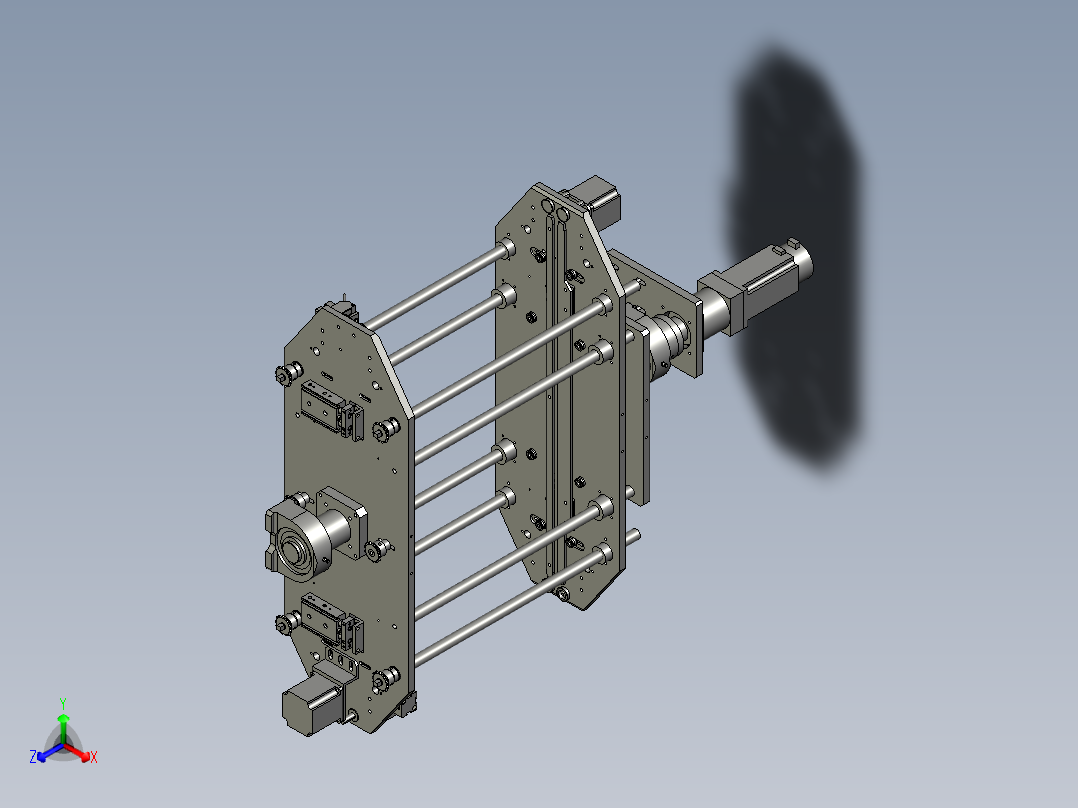180度翻板机构正等轴测图